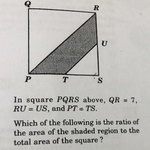 (25points) Which of the following is the ratio of the area of the shaded region to-example-1