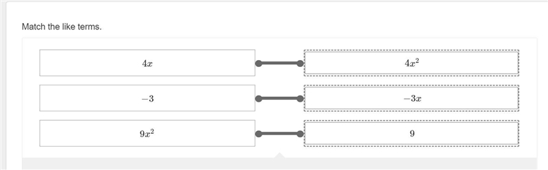 [55 POINTS] Did I match these like terms correctly?-example-1