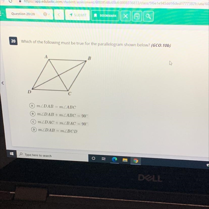 Which of the following must be true for the parallelogram shown below?-example-1