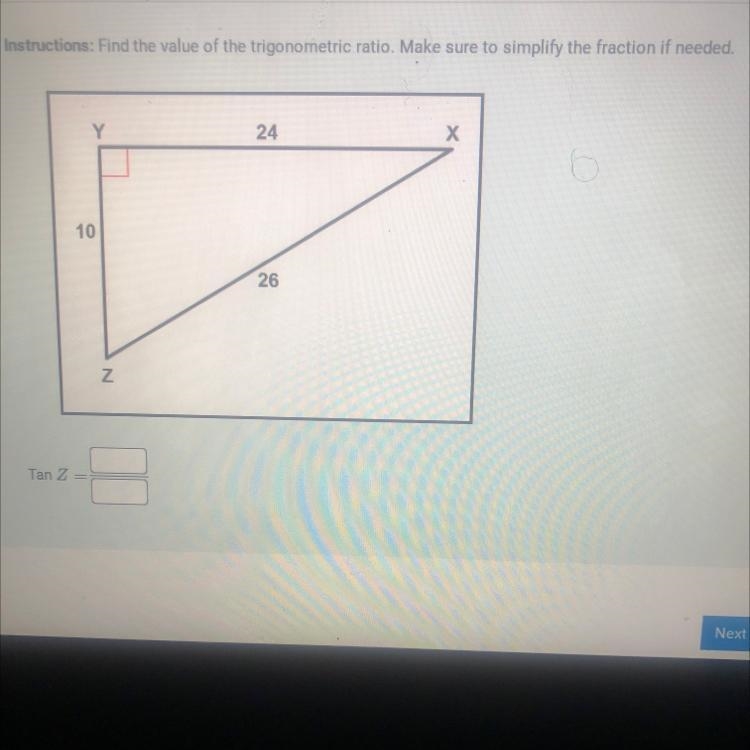 Find the value of the trigonometric ratio. make sure to simplify the fraction if needed-example-1