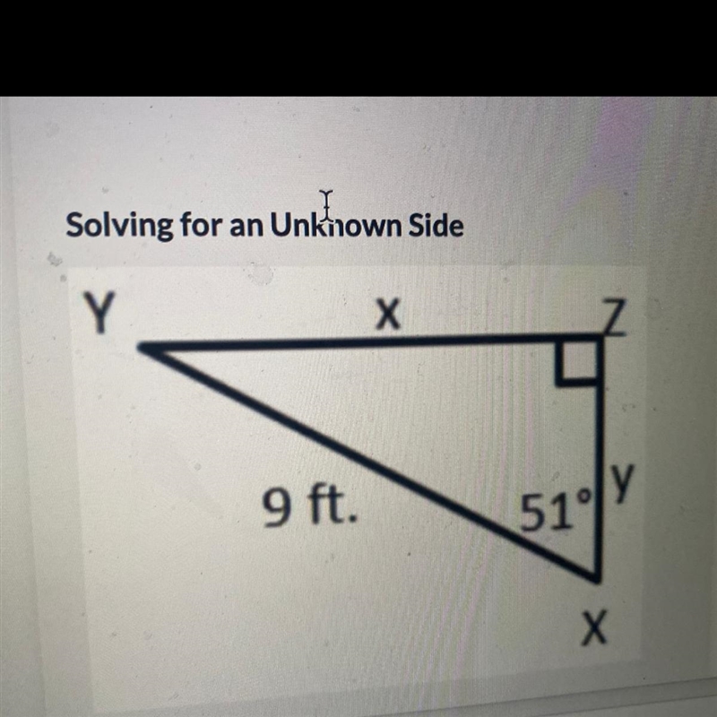 Find the length of side y. y=_ft-example-1