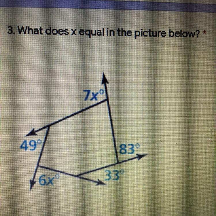 What does x equal in the picture below?-example-1