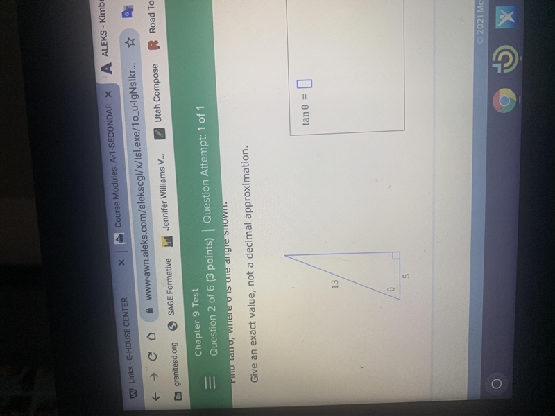 Find tan0 where 0 is the angle shown PLEASE I NEED HELP-example-1