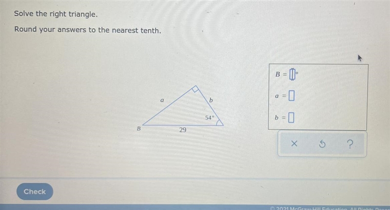 Solve the right triangle Round your answers to the nearest tenth. 2 PLS HELP my test-example-1