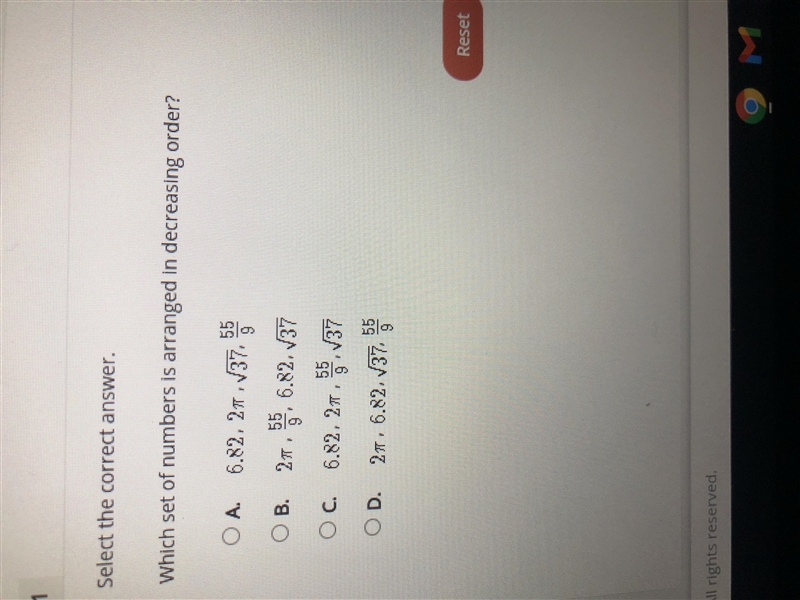 Which set of numbers is arranged in decreasing orders?-example-1