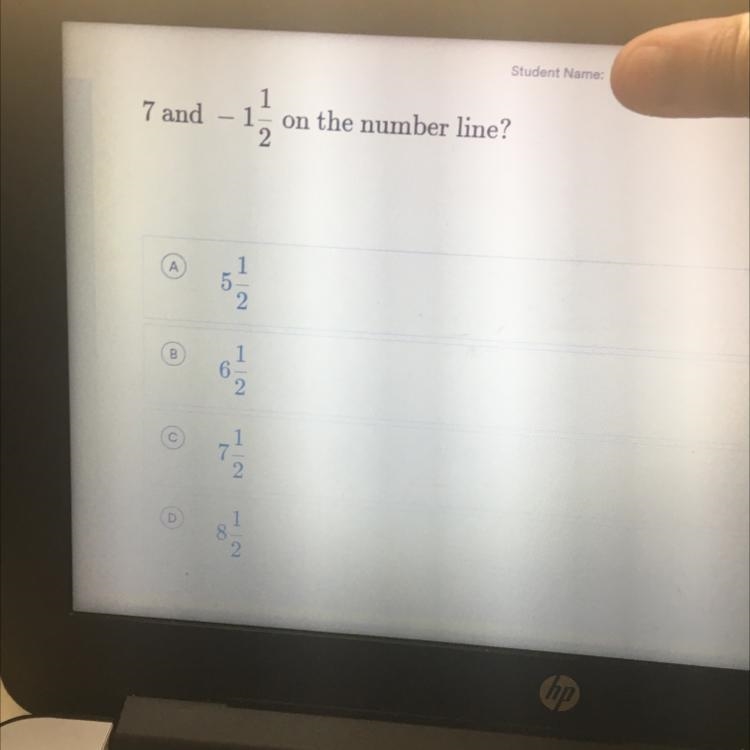 7 and - 1 1/2 on the number line?-example-1