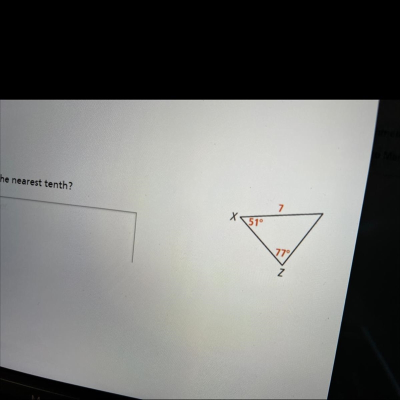 What is XZ to the nearest tenth? 7 51° 77-example-1