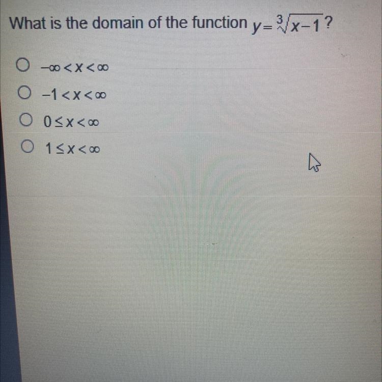 What is the domain of the function y= ^3-/ x-1-example-1