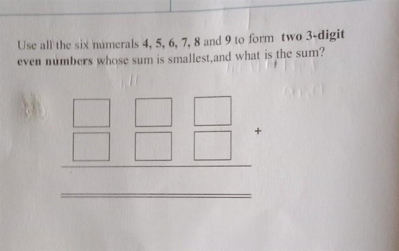 Use all the six numerals 4, 5, 6, 7, 8 and 9 to form two 3-digit even numbers whose-example-1