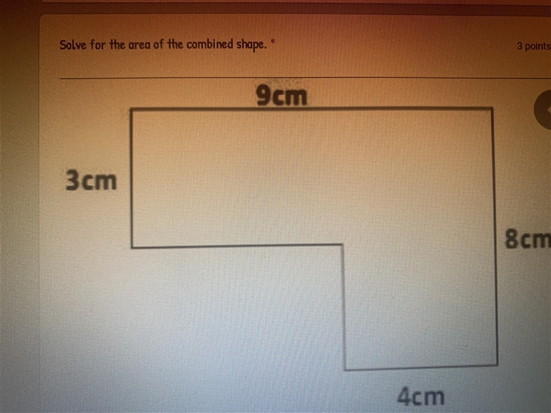 Solve for the area of the combined shape-example-1