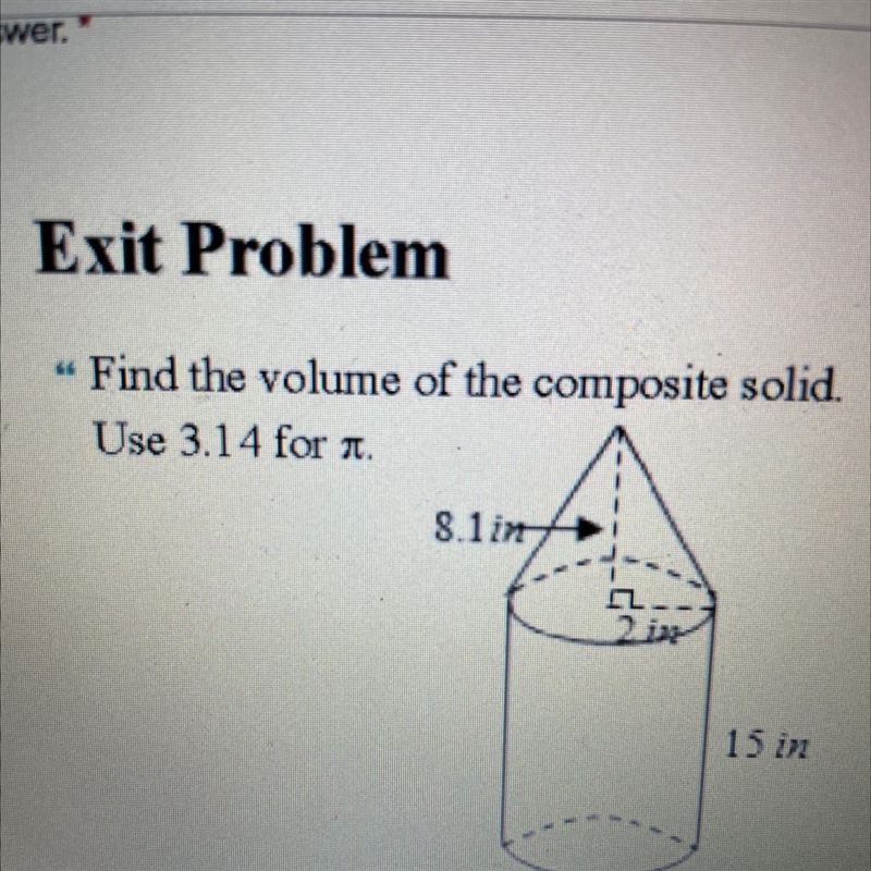 I need help find the volume of the composite solid use 3.14 for pi-example-1