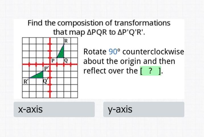 PLEASE HELP 11 POINTS!! find the composition of transformations that map ∆PQR to ∆P-example-1