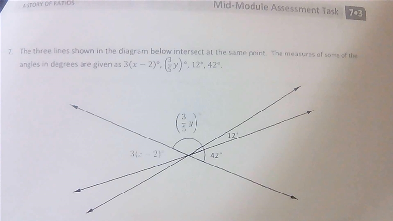 7: A: write and solve an equation that can be used to find the value of x: B: write-example-1