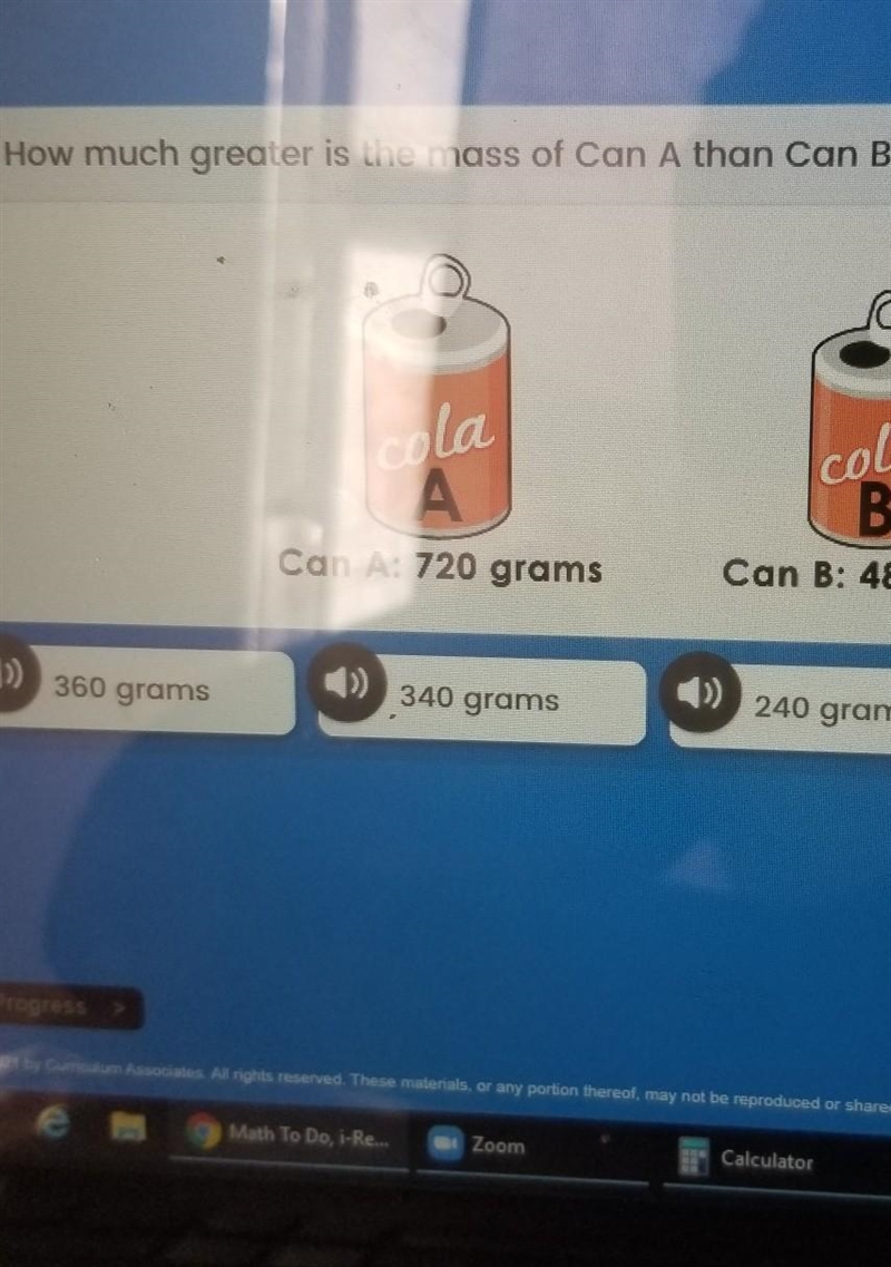 How much greater is the mass of Can A than Can B? cola cola B Con A: 20 grams Can-example-1