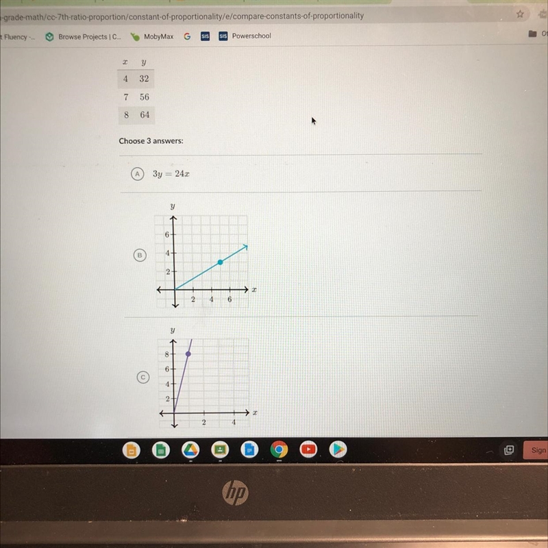 Which relationships have the same constant of proportionality between y and x as the-example-1