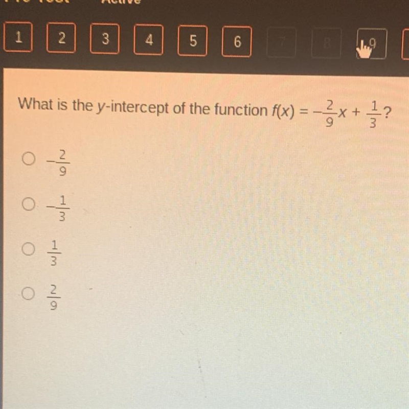 A. -2/9 B. -1/3 C. 1/3 D. 2/9-example-1