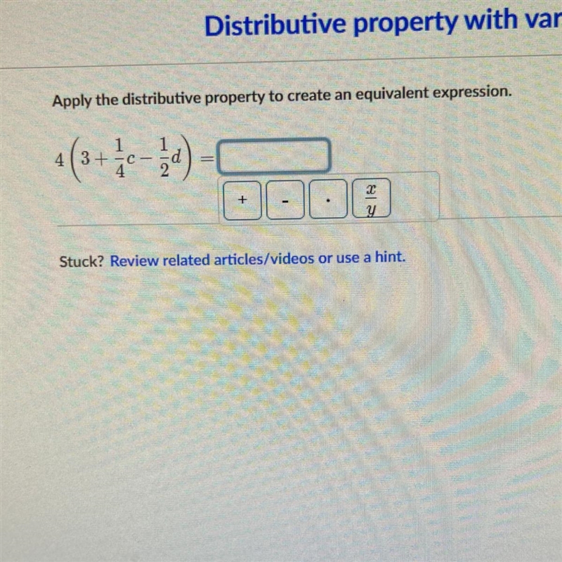 Distributive pronerty with variables Apply the distributive property to create an-example-1