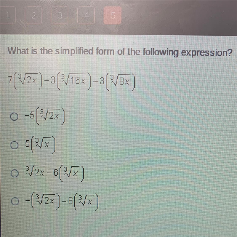 What is the simplified form of the following expression?-example-1