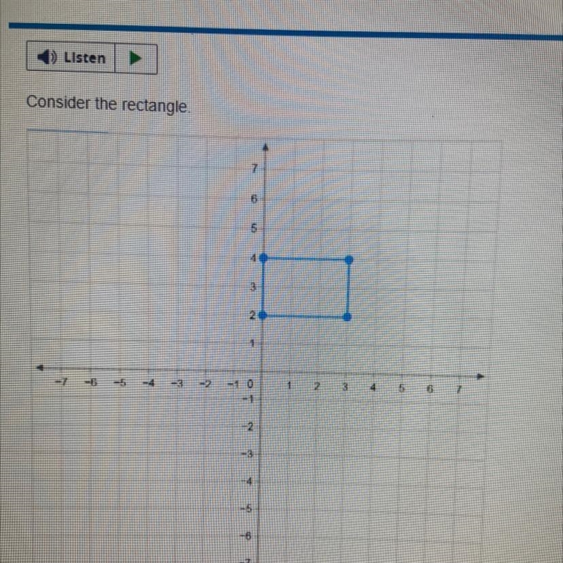 Consider the rectangle. - Which points could be the vertices of the image of the rectangle-example-1