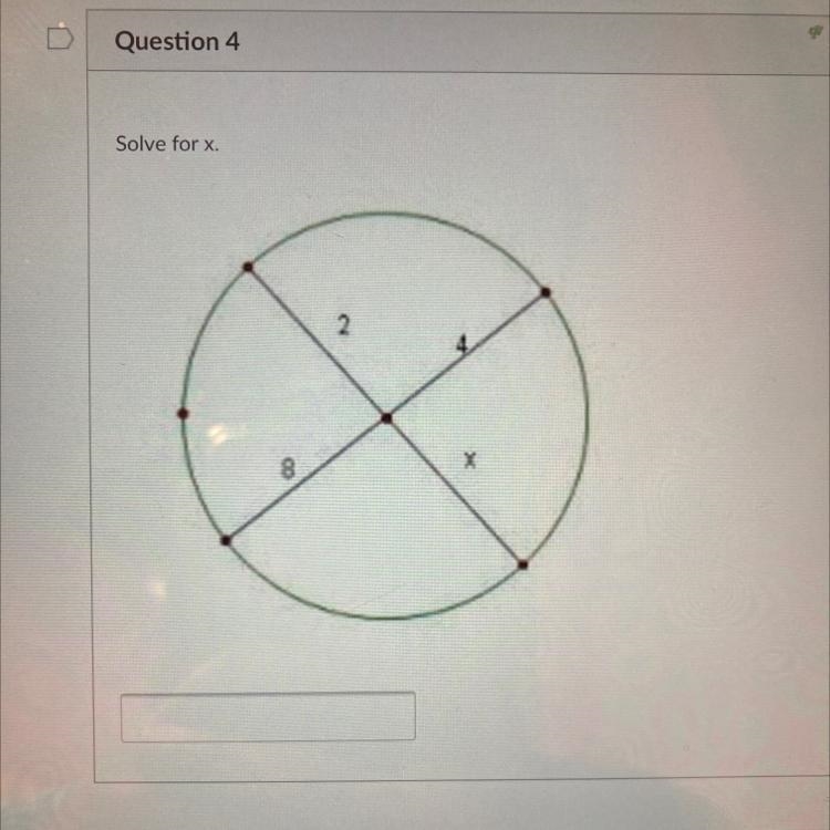 Solve for x. 2 8 4 X-example-1