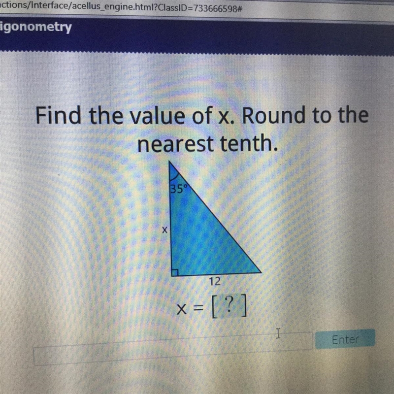 Find the value of x. Round to the nearest tenth.-example-1