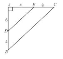 NEED ANSWER FAST! Given that ∆DAE~∆BAC, what is the length of AE?-example-1