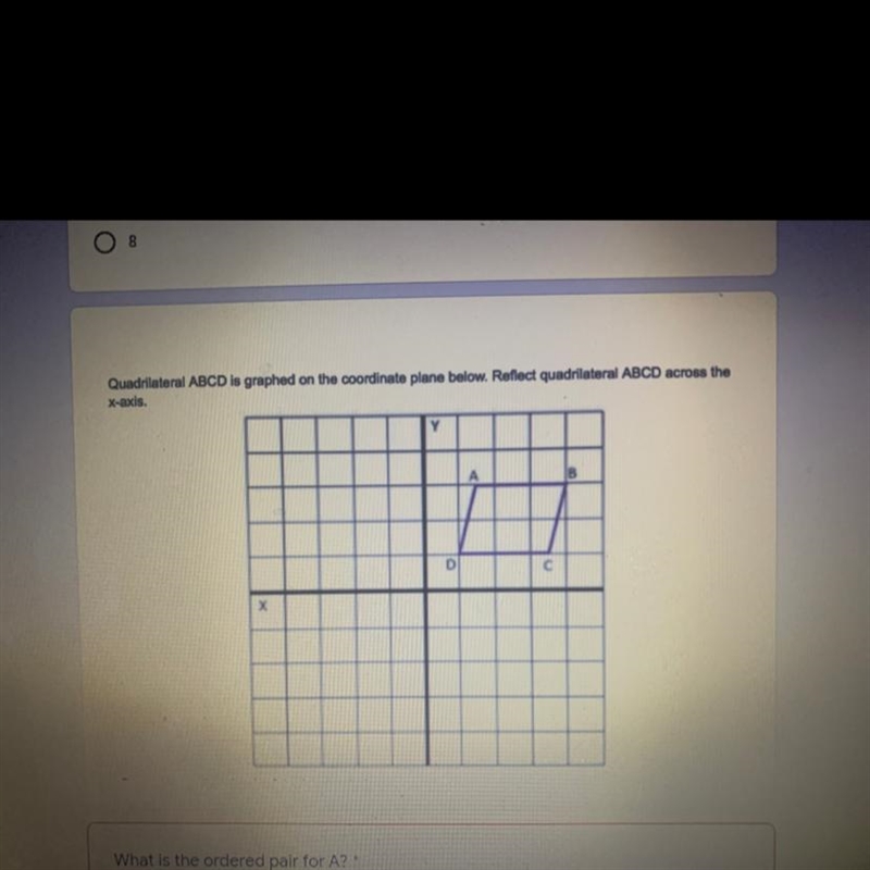 Quadrilateral ABCD is graphed on the coordinate plane below. Reflect quadrilateral-example-1