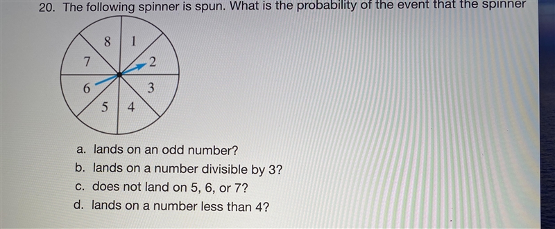 Can someone please help me with this spinner problem it contains 4 questions? I’m-example-1