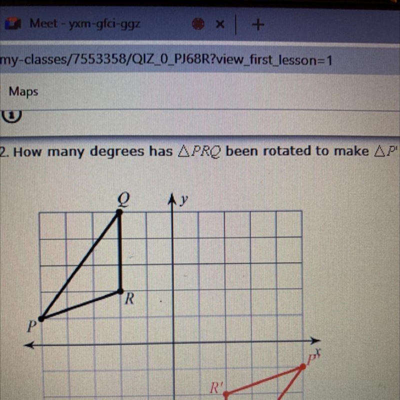 2. How many degrees has PRQ been rotated to make PRQ-example-1