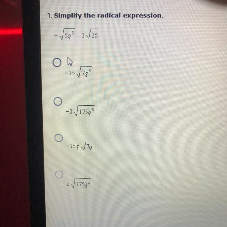 Simplify the radical expression.-example-1