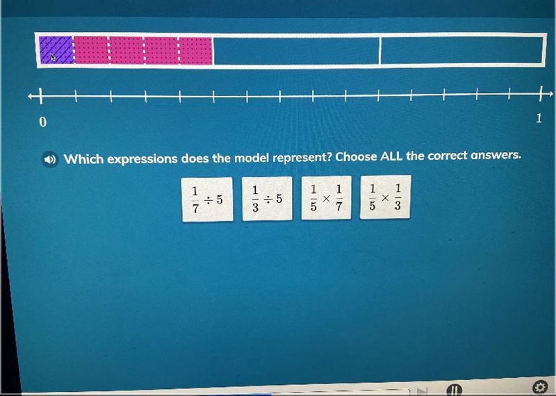 Which expression does the model represent? Choose all the correct answers. Pls help-example-1