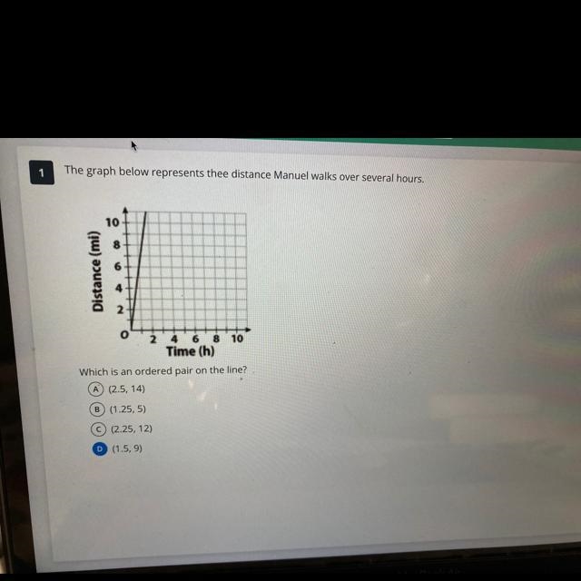 Which is an ordered pair on the line-example-1