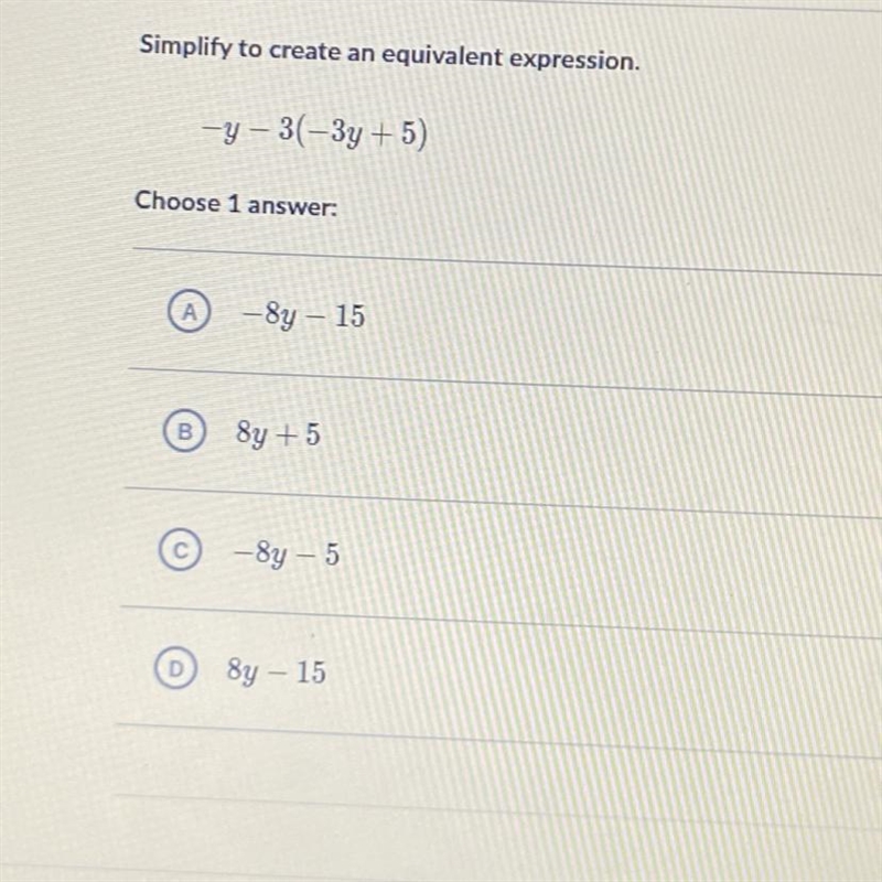 -y- 3 (-3y+5) helpppppppp-example-1