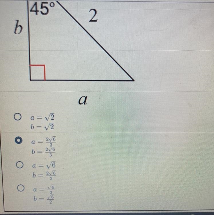 Find the missing side lengths. Leave your answers as radicals in simplest form.-example-1