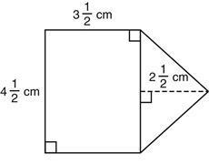 What is the area of the given figure in square centimeters? A.15 3/4 B.21 3/8 C.27 D-example-1