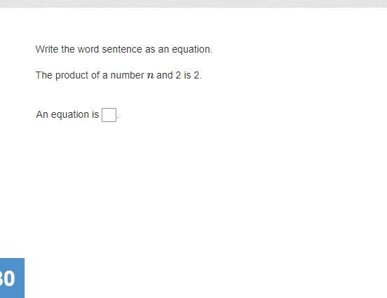 The product of a number n and 2 is 2. 50 POINTS-example-1