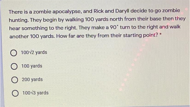 1 point There is a zombie apocalypse, and Rick and Daryll decide to go zombie hunting-example-1