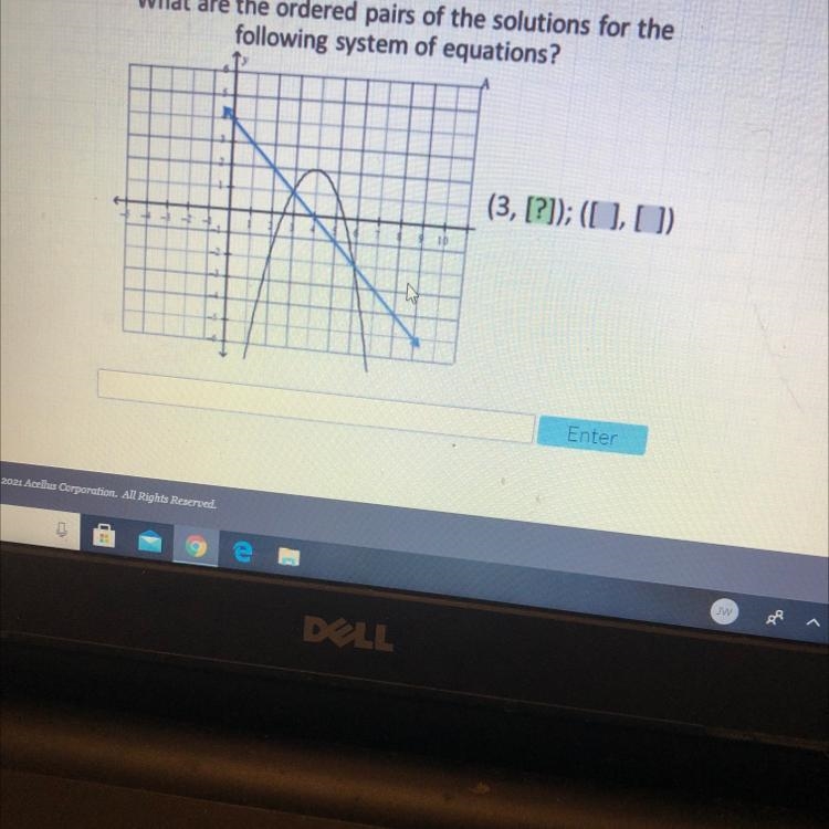 What are the ordered pairs of the solutions for the following system of equations-example-1