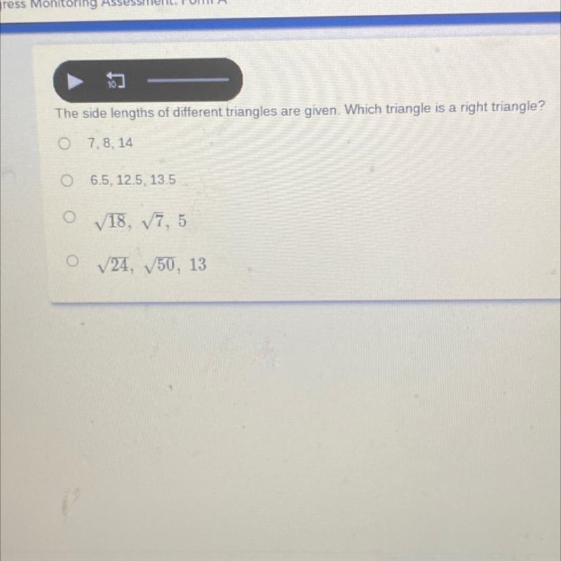 This is urgent please help me out.The side lengths of different triangles are given-example-1