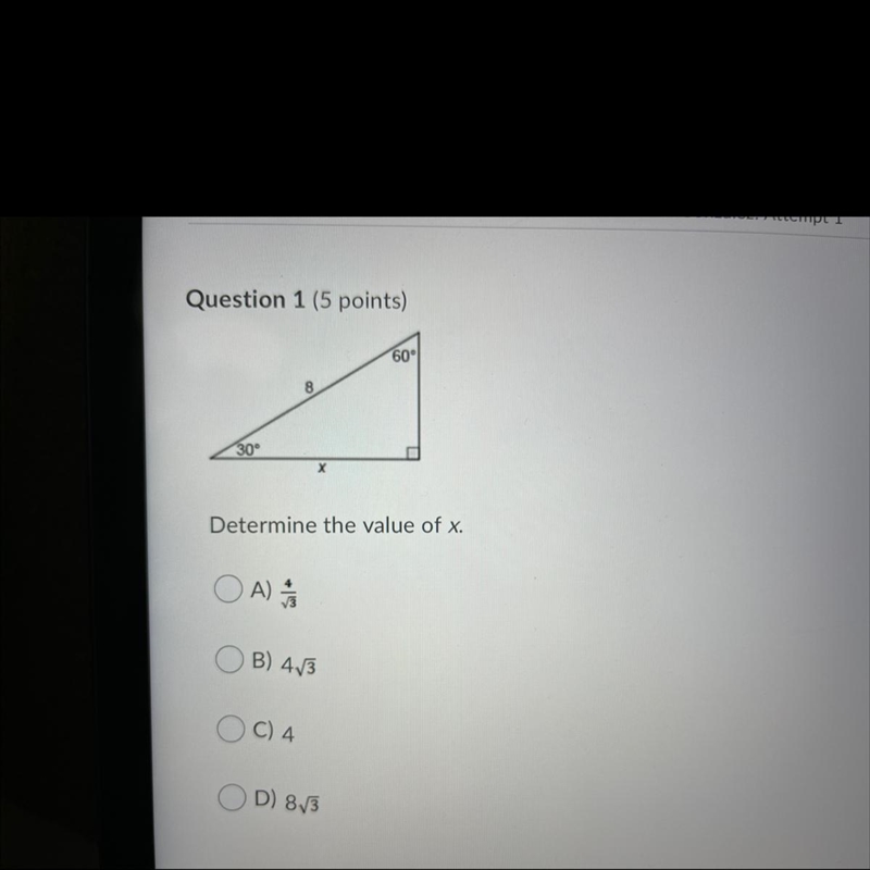 60° 8 30° х Determine the value of x.-example-1