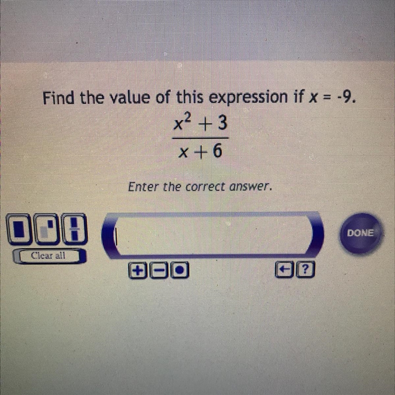 Find the value of this expression if x=-9.-example-1