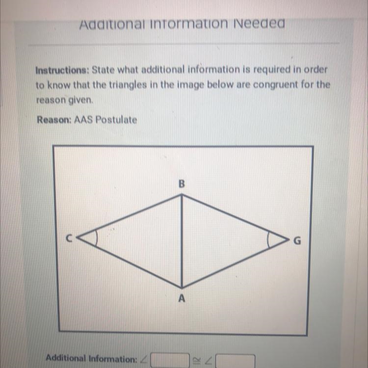 Instructions: State what additional information is required in order to know that-example-1