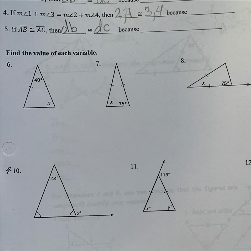 PLS HELP. Find the value of each variable.-example-1