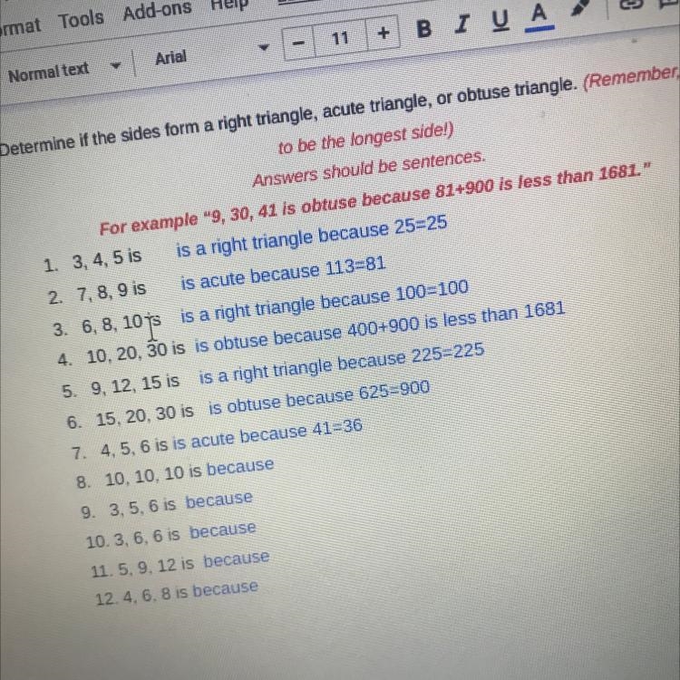 4, 5, 6 is it a right triangle, acute, or obtuse-example-1