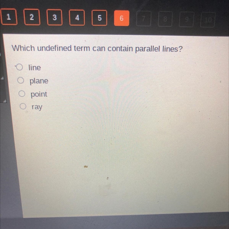 Which undefined term can contain parallel lines?-example-1