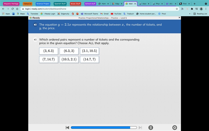 What ordered pairs match the equation?-example-1