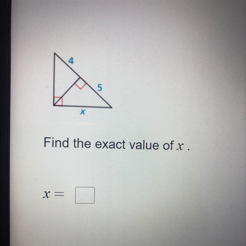 Find the exact value of x-example-1