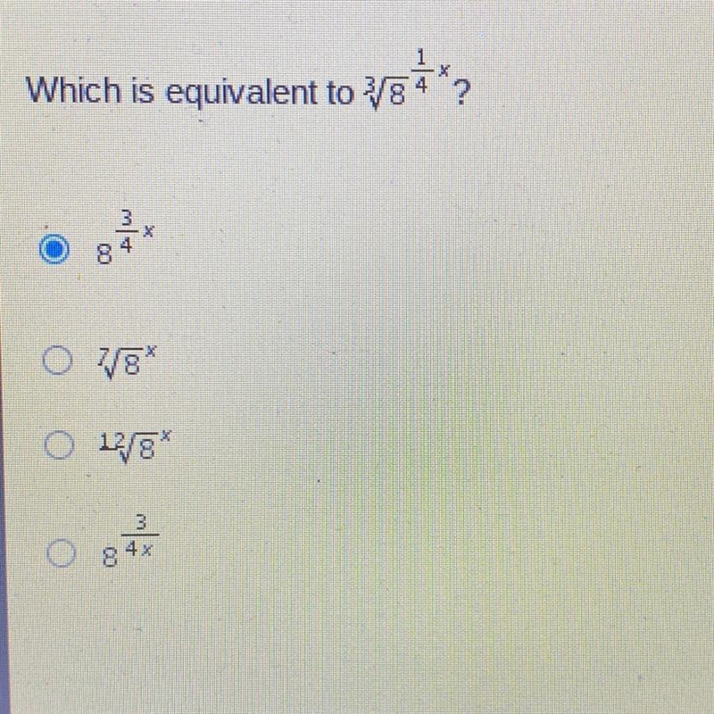 Which is equivalent to 3/84"?-example-1