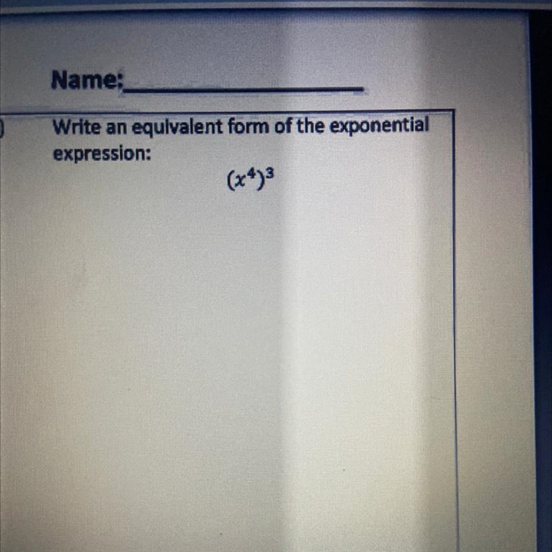 Write an equivalent form of the exponential expression: (x4)3-example-1