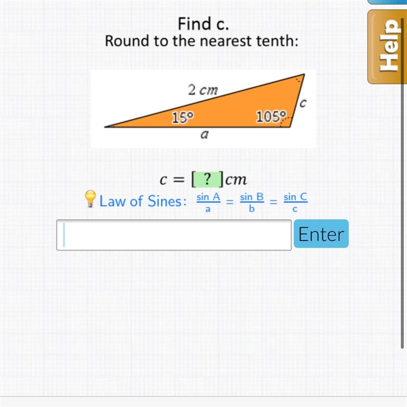 Find c. Round to the nearest tenth-example-1